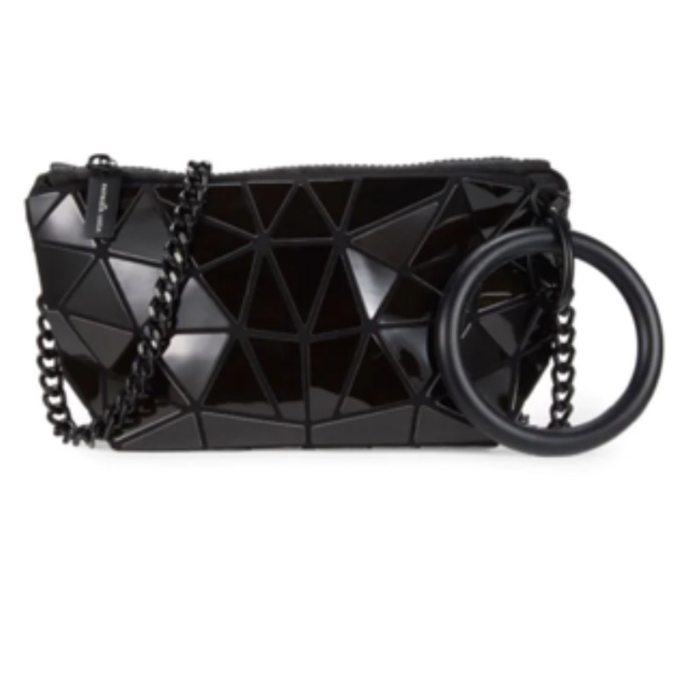 NWT Patrizia Luca Black Geometric Crossbody / Wristlet Bag